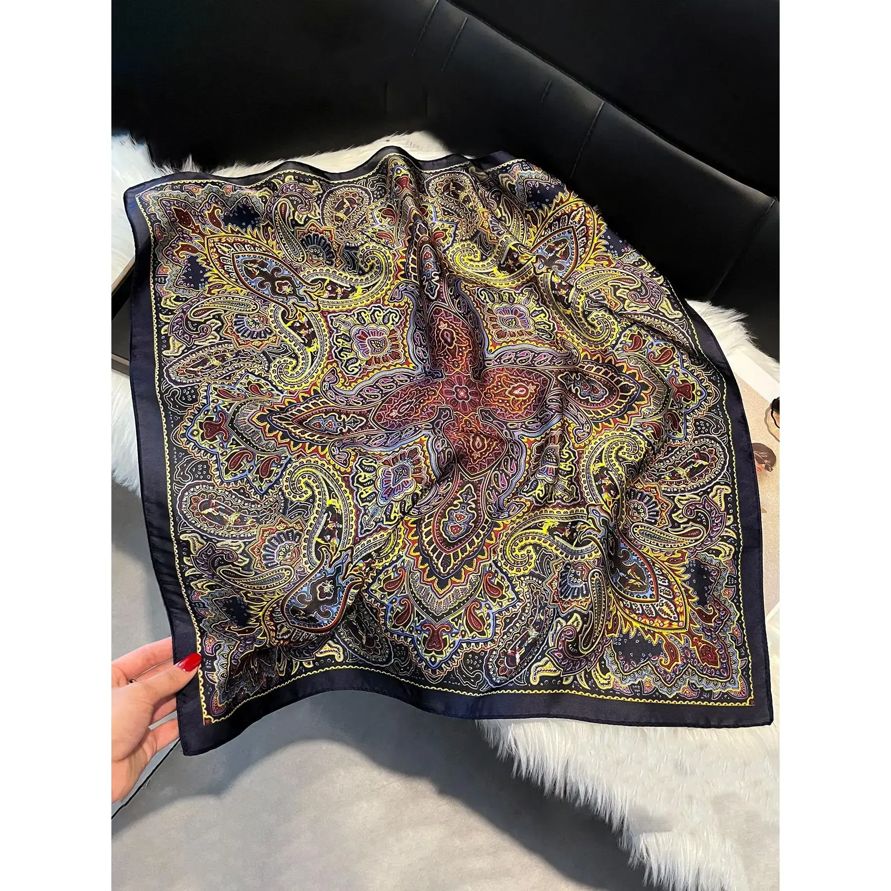 Paisley Print Square Scarf, Boho Style Hair Band for Women, Fashionable Scarf for Daily Wear, Casual Versatile Scarf for Women Paisley Print Square Scarf, Boho Style Hair Band for Women, Fashionable Scarf for Daily Wear, Casual Versatile Scarf for Women