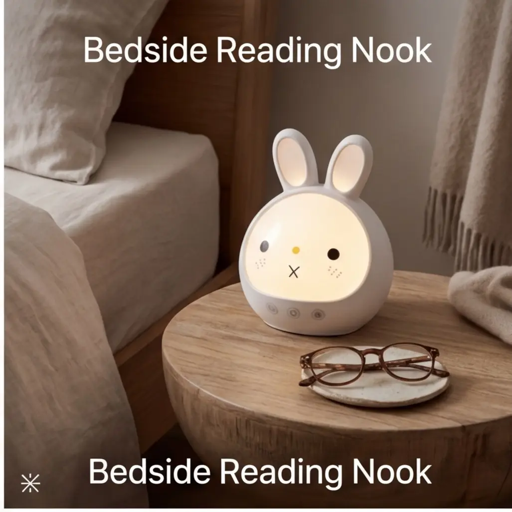 Rechargeable Plastic Rabbit-Shaped Night Light for Dorm, Nursery, Bedrooms (10 Years and Older) - 3 Color-Changing Modes, Dimming Function, Button & Touch Controls, Long-Lasting Battery, Room Decor for Soft Glow