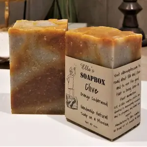 Clive - Orange Cedarwood 5oz Soap Bar Made With All Organic, Vegan, and Natural Ingredients Antibacterial Cleansing Body Care skin
