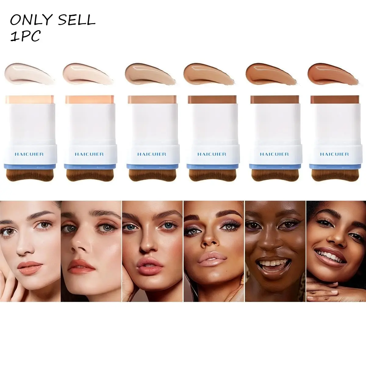 Dual-End Hydrating Moisturizing Lightweight Full Coverage Foundation Stick, Covers Acne Scars, Long-Wearing & Transfer-Proof, The Perfect Foundation Stick, Hydrating Concealer