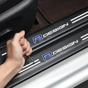 Carbon Fiber Car Door Sill Protector Strip, Fits Volvo Rdesign, V40, V50, C30, S60, Xc60, Xc90, Xc40, V60, S40, Xc70, C70, C40, S70