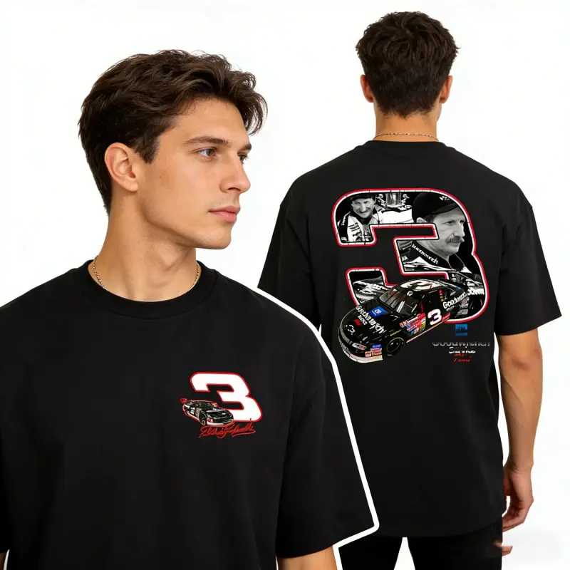 Dale Earnhardt 03 Plus 90s T-Shirt Nassscar Shirt Sweatshirt Hoodie Menswear Top Man Vintage Racing Graphic Tee - 90s Retro NASCAR Streetwear Dual-Sided Print TikTok Shop Deals summerwins