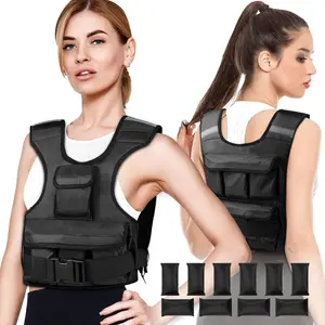 Adjustable Weighted Vest for Women Customizable 0-18 lbs Strength Training Vest with 10 Removable Sandbag Breathable Reflective Safety Strips for Running Hiking Fitness