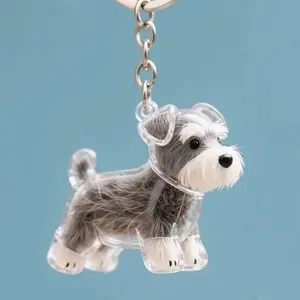 Cute Dog Hair Memorial Keychain- 9 Breed Pet Keepsake Pendant for Anniversary Gift