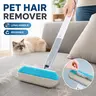 Multi-Functional Long-Handle Pet Hair Removal Brush - Convenient and Effective Carpet Cleaning Tool with Dual Glove for Dogs and Cats