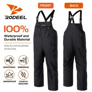 RODEEL 717 Waterproof Bib Overalls Men Durable Rainwear with Adjustable Suspenders and Chest Pocket Relaxed Fit Pants Workwear for Outdoor Hiking Fishing Boating Car Washing Construction Landscaping Gardening Workwear Menswear, Holiday Gift
