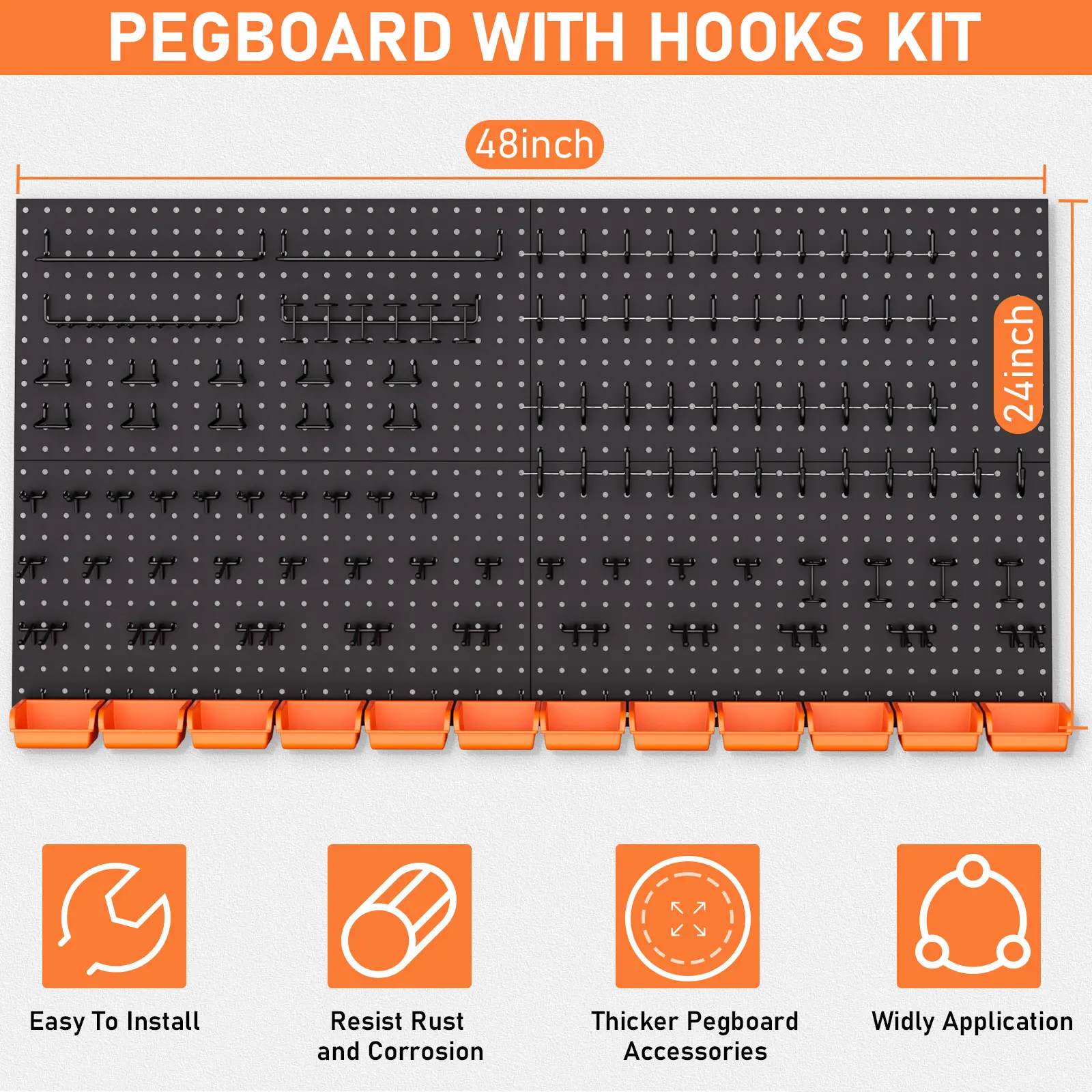 ELEAD 60-Piece 4 Inch Extra Thick Pegboard Hooks, Heavy Duty Peg Board Organizer Accessories, Peg Board Tool Hangers Fit for 1/4 Pegboard Hanging Tools Garage, Workshop, and Craft Storage ELEAD 60-Piece 4 Inch Extra Thick Pegboard Hooks, Heavy Duty Peg Board Organizer Accessories, Peg Board Tool Hangers Fit for 1/4 Pegboard Hanging Tools Garage, Workshop, and Craft Storage