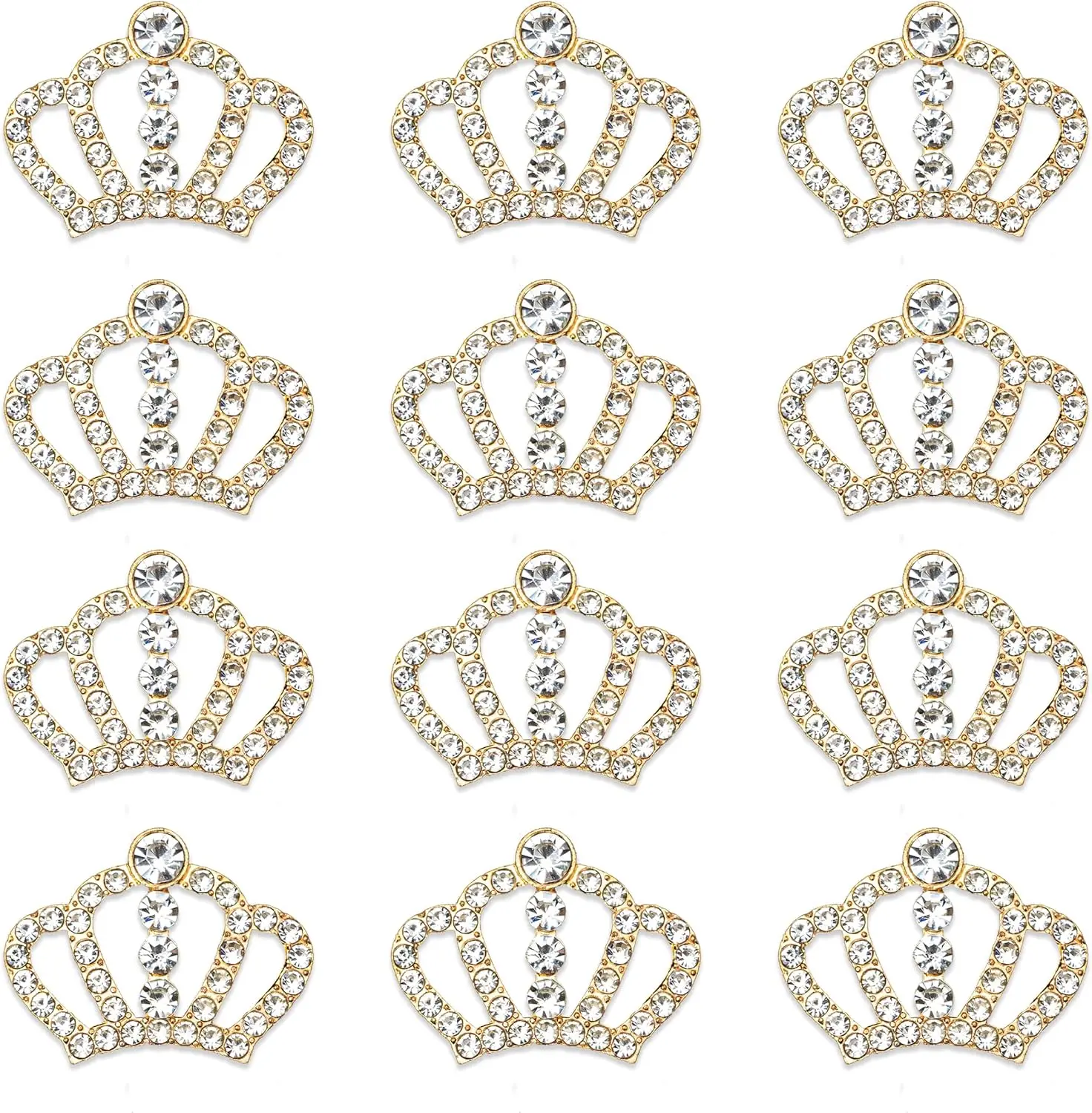 24 count Crown  Embellishment for DIY Handmade Hair Accessories Sneakers, Clothes, Party Decorations  Box DressRhinestone Alloy Appliques Decorative Home Decor ( Crown)