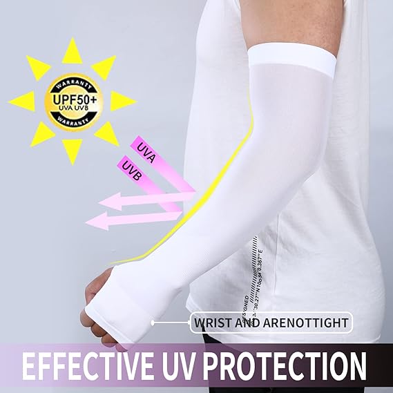 2 Pairs (4 PCS) Arm Sleeves for Women Men Hand Cover Cooling Compression Arm Sleeve Tattoo Cover Up Sleeves to Cover Arm Warmers