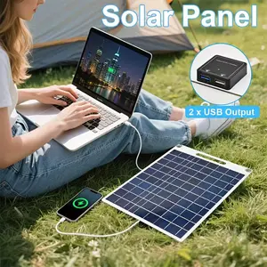 lightweight Portable solar panel solar panel winter outdoor solar charger with USB safe charging stabilizer battery charger mobile phones, flashlights, fans outdoor camping home, portable backup power, lightweight charger