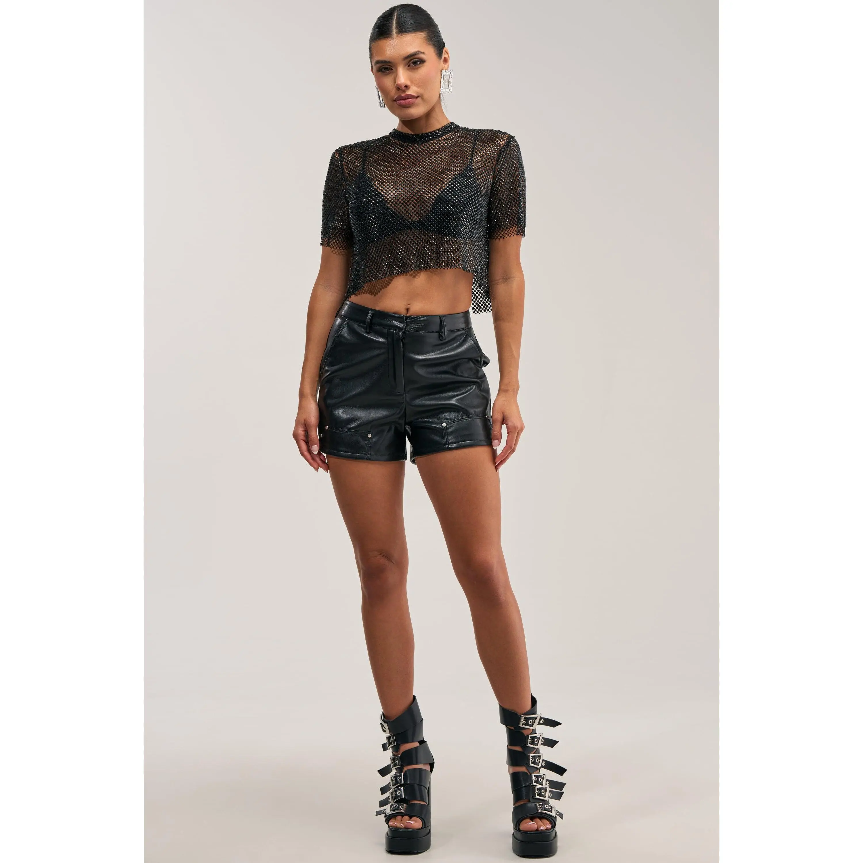 DAY BREAK FAUX LEATHER SHORT