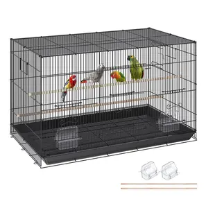【DealsForYouDays】VEVOR 30 inch Bird Cage,  Metal Large Parakeet Cages for Cockatiels Small Parrot Budgies Lovebirds Canaries, Pet Bird Cage with Rolling Stand and Tray
