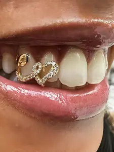 Gold Grillz Teeth Kit – DIY 3-Piece Removable Gold Tooth Caps for Hip Hop & Halloween, Customizable Gold/Silver Vampire Fangs, Bling Dental Jewelry for Rappers & Costume Parties