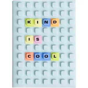 Pearhead Customizable Letterboard Journal with Silicone Cover – Fidget Notebook with Letters and Symbols, Lined Pages for Writing & Planning, Blue