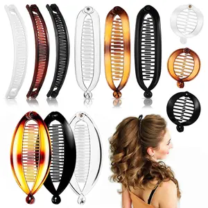 12PCS Banana Clips Hair, Banana Clip Clincher Combs for Thick Thin Hair, Vintage Fishtail Fish Shape Comb, Curly Lady Ponytail Bun Holder Jaw Clamp Retro Accessory Set for Women