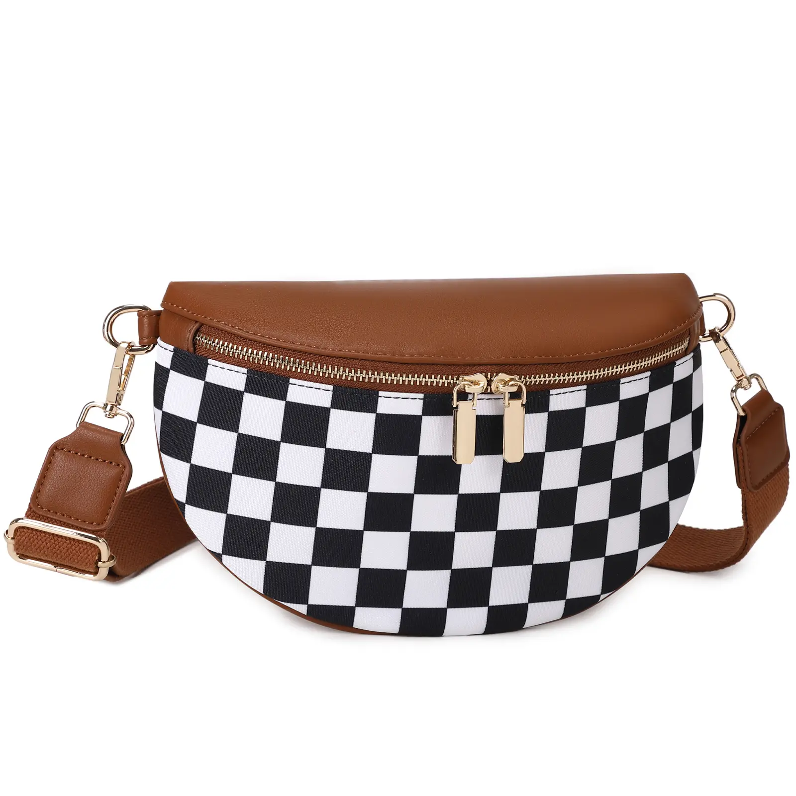 9816 Checkered Sling Bag Small Backpack Crossbody Chest Bag Fanny Packs Amazon.com: MEISEY Checkered Sling Bag for Women Small  main image 4