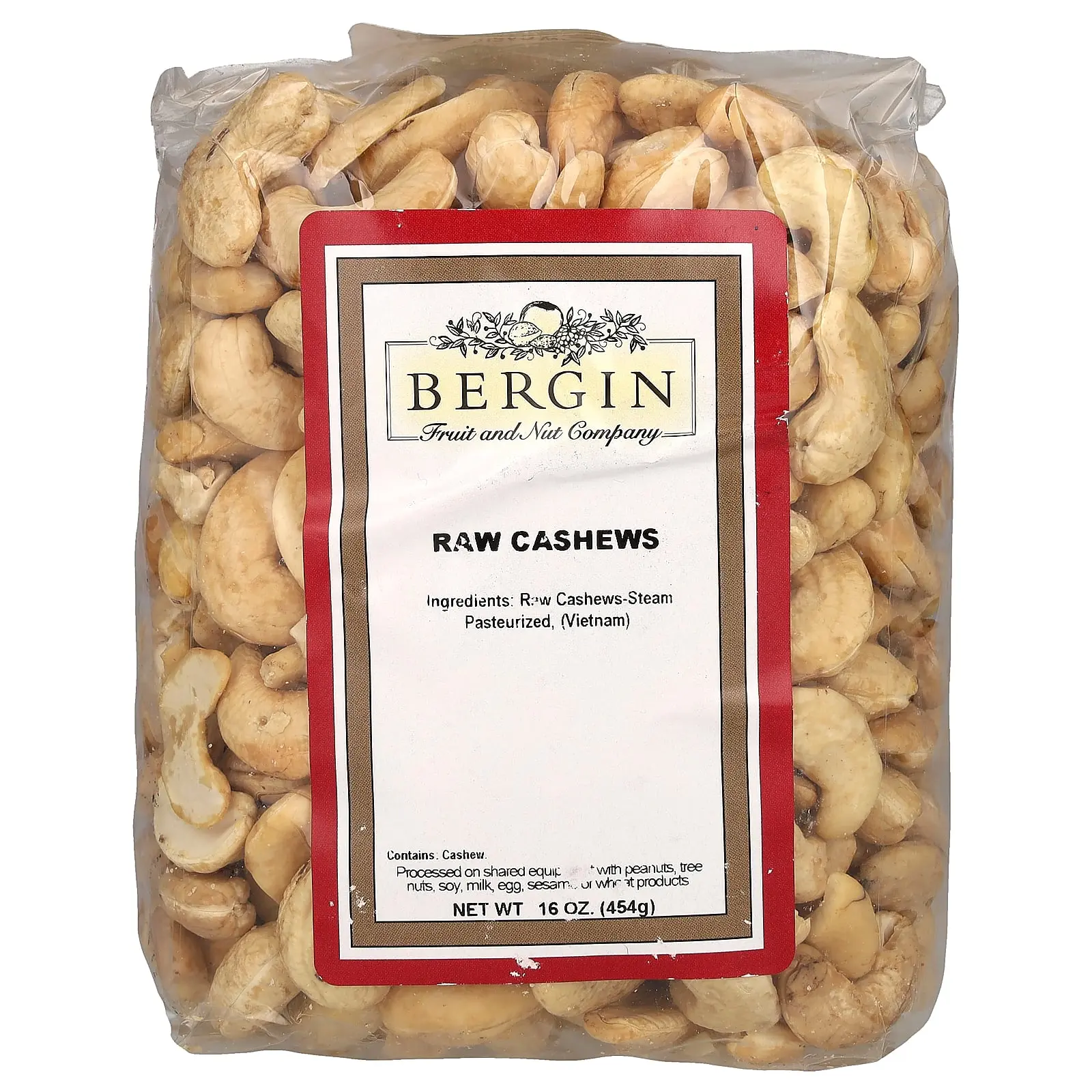Bergin Fruit and Nut Company Raw Cashews, 16 oz (454 g) Bergin Fruit and Nut Company Raw Cashews, 16 oz (454 g)