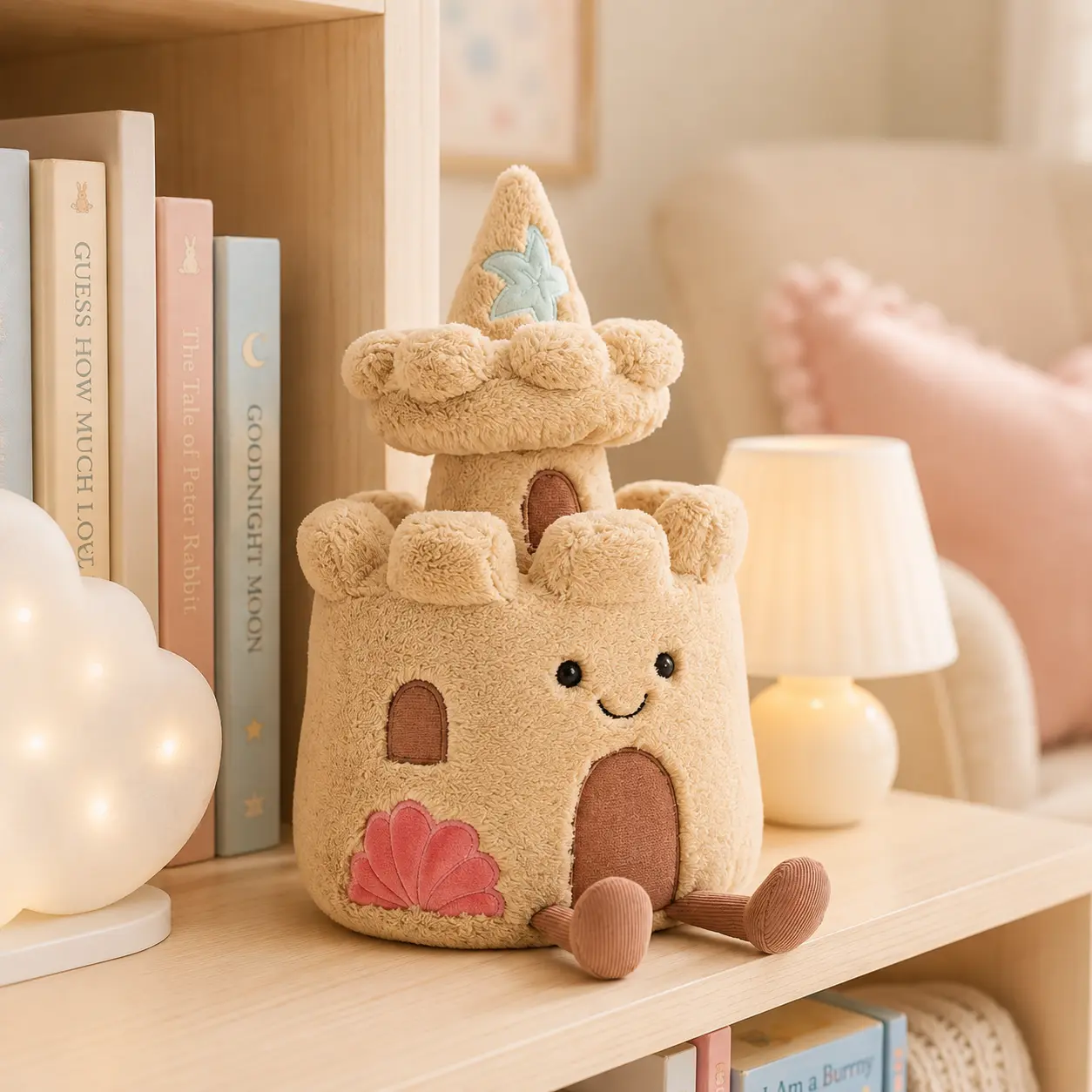 **Jellycat Sandcastle Plush – Cute Beach Castle Stuffed Toy, Soft Coastal Nursery Decor, Summer Gift for Kids & Jellycat Lovers**