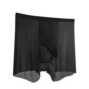 Men Boxer Shorts Ice Silk Underwear Sexy Breathable Flat Boxers Elephant Trunks Seamless Quick Dry Mens Underpants Scrotum Bulge