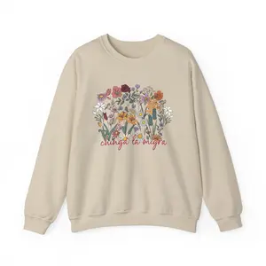 Floral Rebellion Crewneck Sweatshirt, Resist Statement Pullover, Flower Power Jumper, Activist Floral Sweater, Bold Floral Print Top