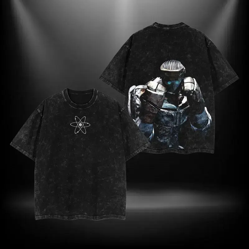 Real Steel Sweater & Tshirt & Hoodie Menswear Atom Noisy Boy Zeus Twin Cities Midas Gift for movie fans Top Apparel Classic Oversized Seamless Simple Straight Man designer shirts Men's Regular Fit Floral Print Tee Heavyweight Cotton T-Shirts