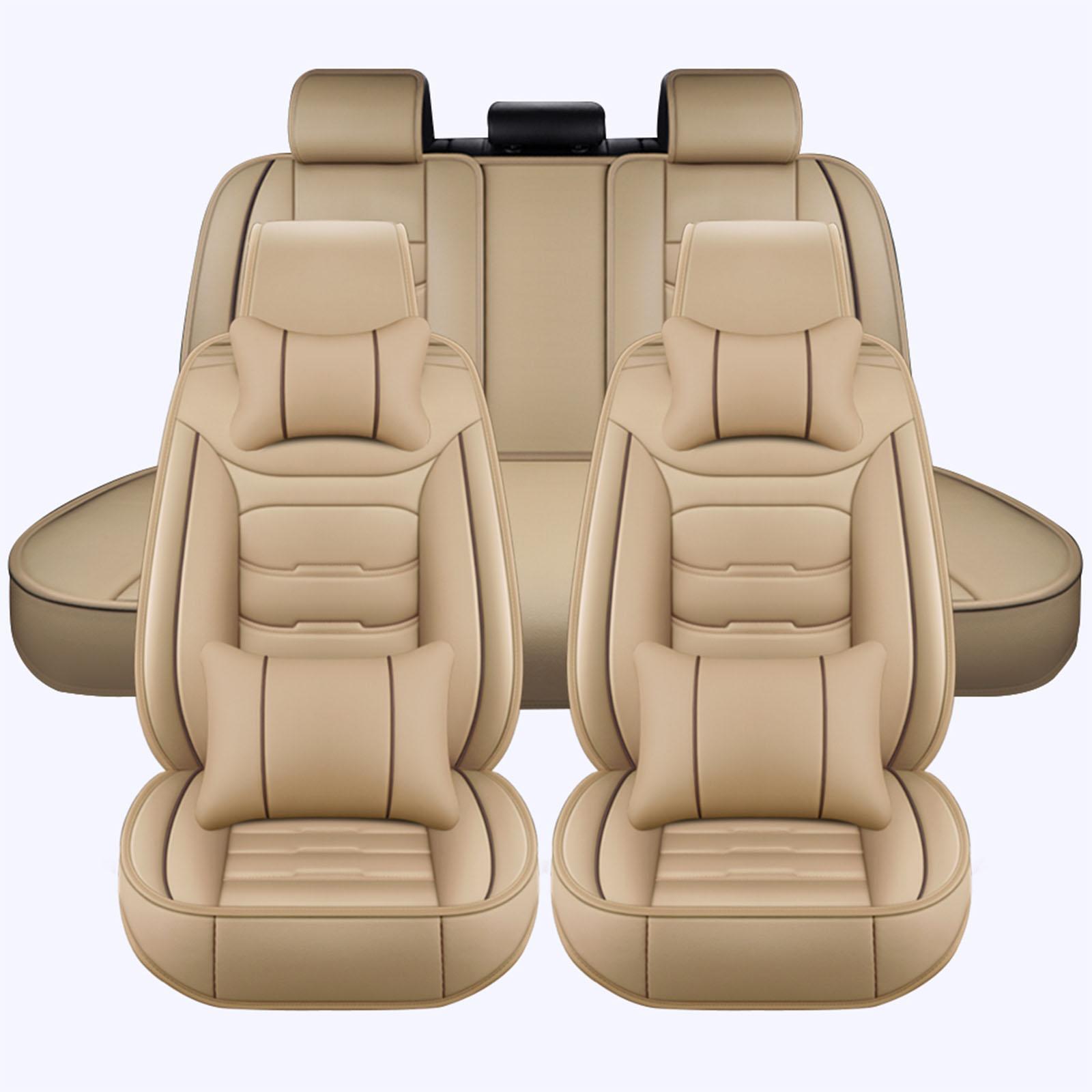 Car Seat Covers Full Set, Auto Seat Protectors, Fit 5 Seater Waterproof Faux Leather Vehicle Seat Cushions for Cars, SUVs, Sedan Premium with Storage Bag