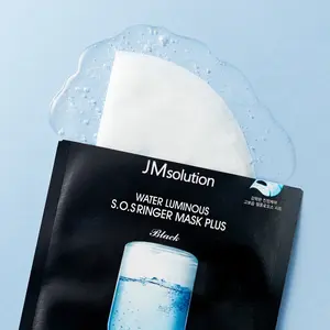 JMsolution Water Luminous S.O.S Ringer Mask Plus Black | High Adhesive Cellulose Sheet | Intensive Moisture & Soothing Relief | 10 Sheets (1.18 fl.oz x 10)