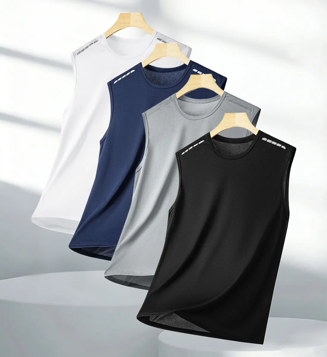 4-piece set men's summer sports vests, casual outdoor sleeveless T-shirts, men's sleeveless quick-dry T-shirts, basketball training fitness tops, summer