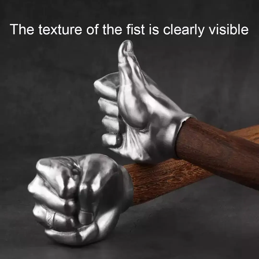 Fist-Shaped Stainless Steel Hammer with Ergonomic Wooden Handle, Lightweight Portable Durable Multi-Purpose Hand Tool for Home, Gardening, Construction - Unique Gift for Boyfriend
