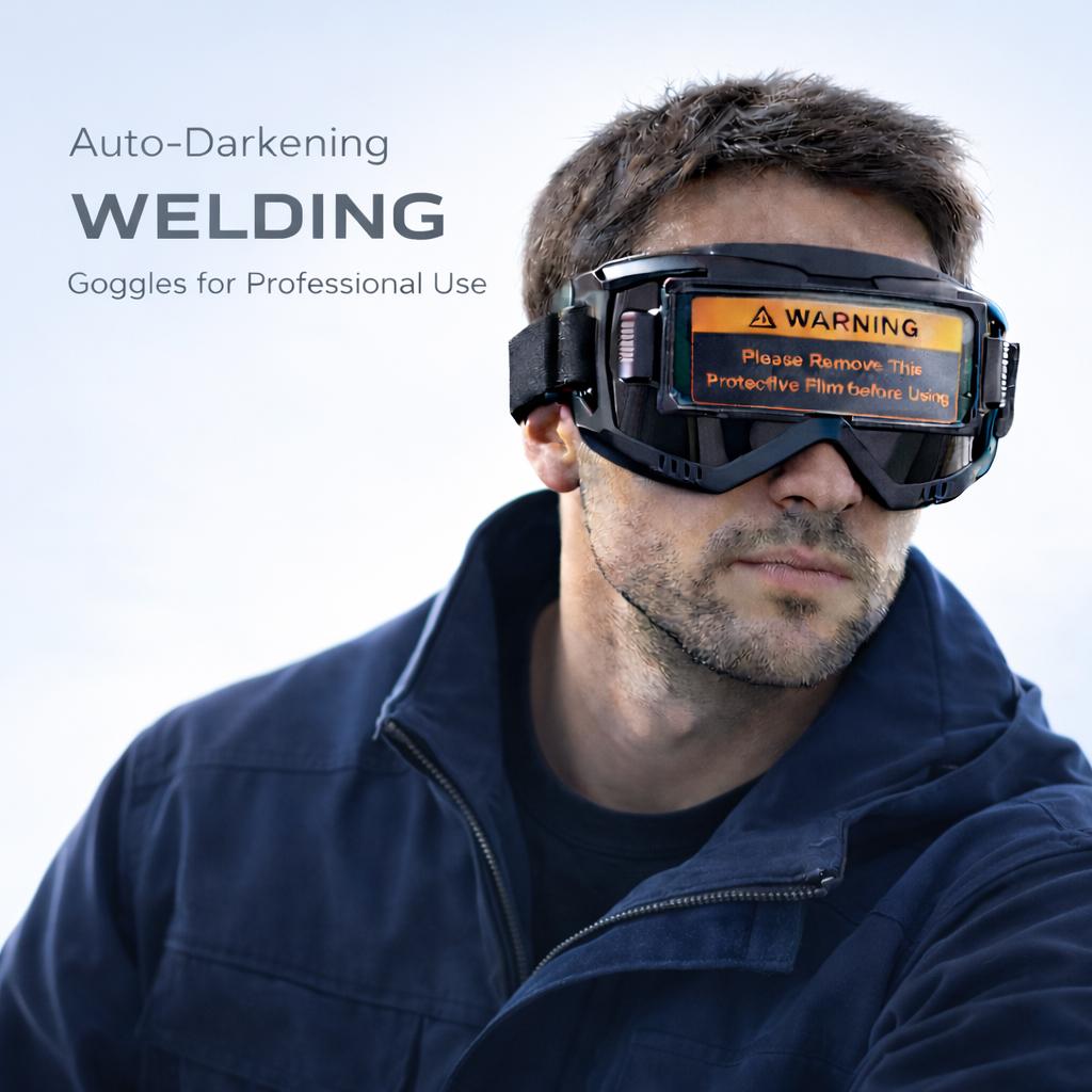 Auto Darkening Welding Helmet with LED Light – Solar Powered Welding Hood, Shade 4/9-13 Adjustable for TIG MIG ARC, Vented Hard Hat Design for Plasma Cutting & Industrial Work