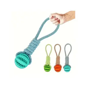 3-Pack Dog Rope Toys Suitable for Small and Medium Dogs Interactive Rope Toys Dog Pull Rope Toys Teeth Cleaning Training Fetch Outdoor Puppy Chew Toys with Rubber Ball
