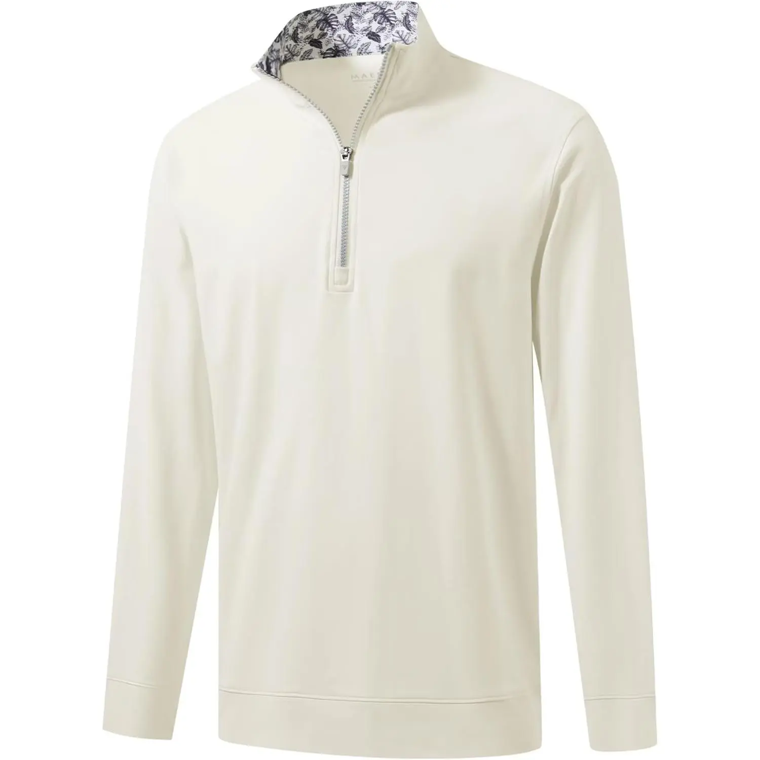 M MAELREG Men's Quarter-Zip Mock Neck Long Sleeve Shirt, Lightweight Polyester Blend Moisture-Wicking Athletic Midlayer, Male Biking & Golf Sweatshirt, Outdoor Sports, Golf/Jogging, Contrasting Pattern, 1/4 Zip, 18% Spandex, Classic Cut, Machine Wash