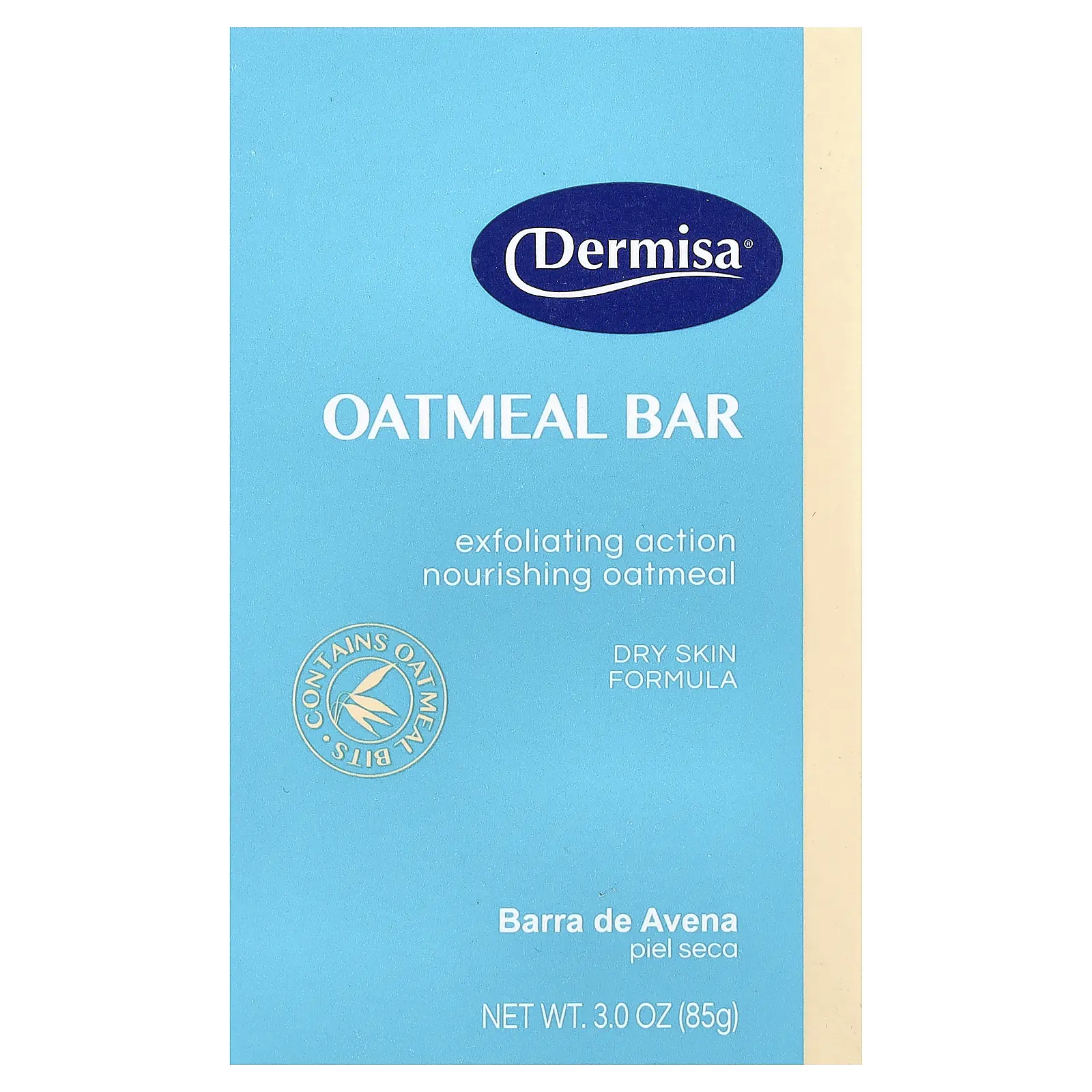 Dermisa Oatmeal Bar Soap, For Dry Skin, 3 oz (85 g)