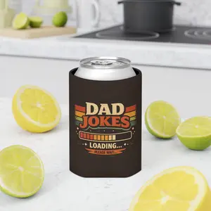 Dad Jokes Loading can cooler | Daddy retro stripes, funny beer koozie