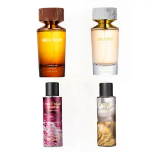 LONKOM Sweet Floral Woody Perfume & Body Mist Set EDP Long-Lasting Holiday Gift For Her 4pcs Oriental Floral Noble Edition Sweetheart Assassin Noble Gold