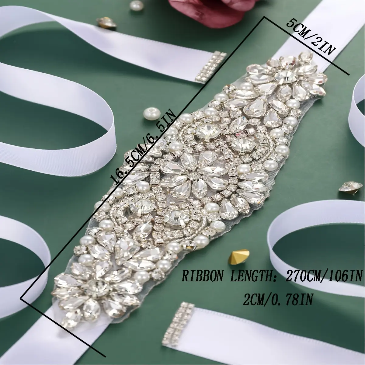 Handcrafted Rhinestone Bridal Belt] Rhinestone Bridal Belt 