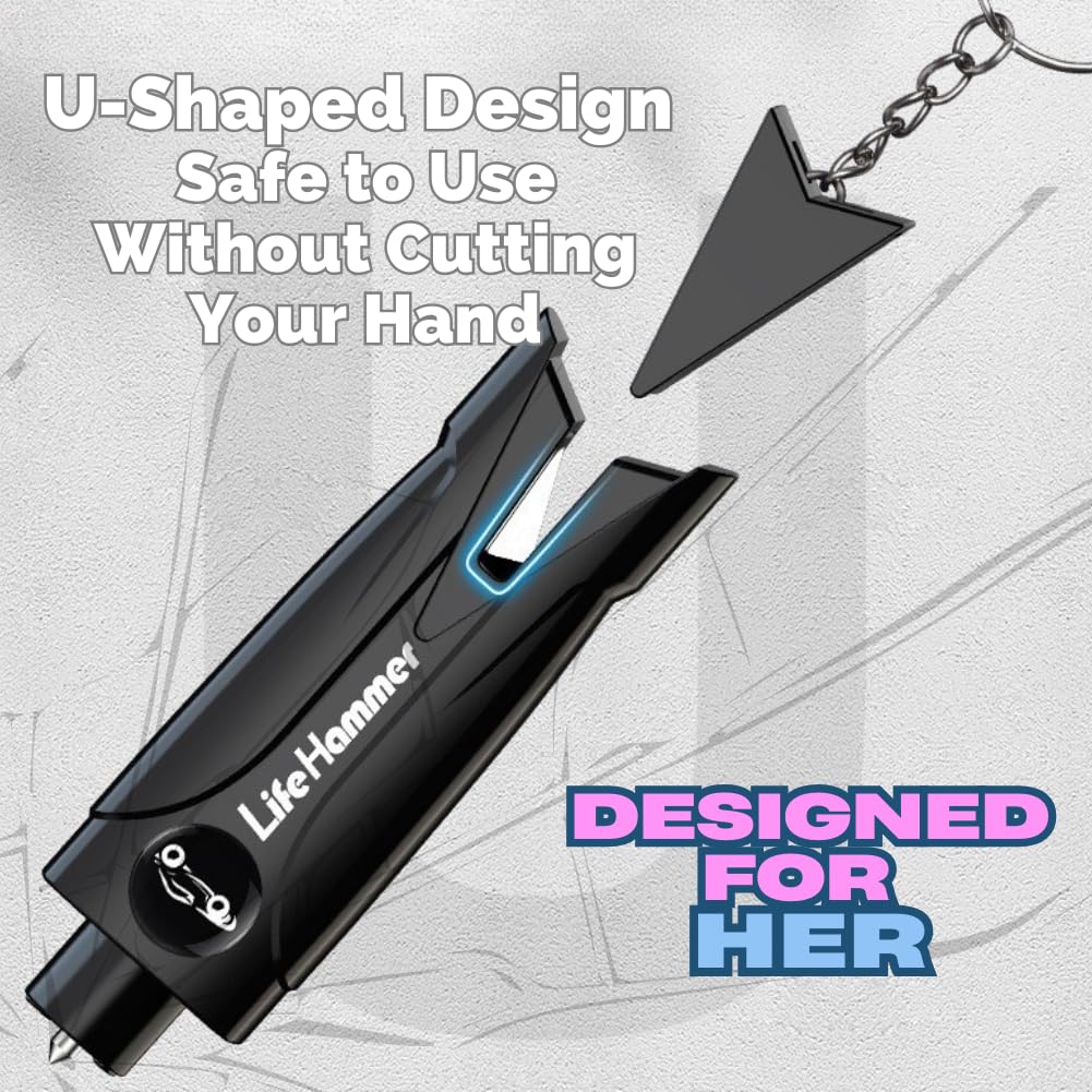 Vehicle Safety Rescue Window Breaker Seatbelt Cutter Multifunctional Spring Loaded Escape Device Ultimate Automotive Emergency Self Rescue Tool Portable Emergency Escape Tools and Accessories