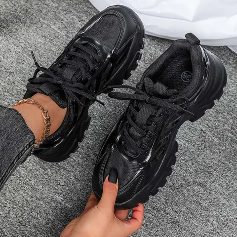 Women's New Comfortable Casual Outdoor Dad Shoes, Thick-Soled Round Toe Low-Top Lace-Up Sneakers for Daily Wear, Breathable Fall & Winter Footwear, Casual Trendy Sneakers