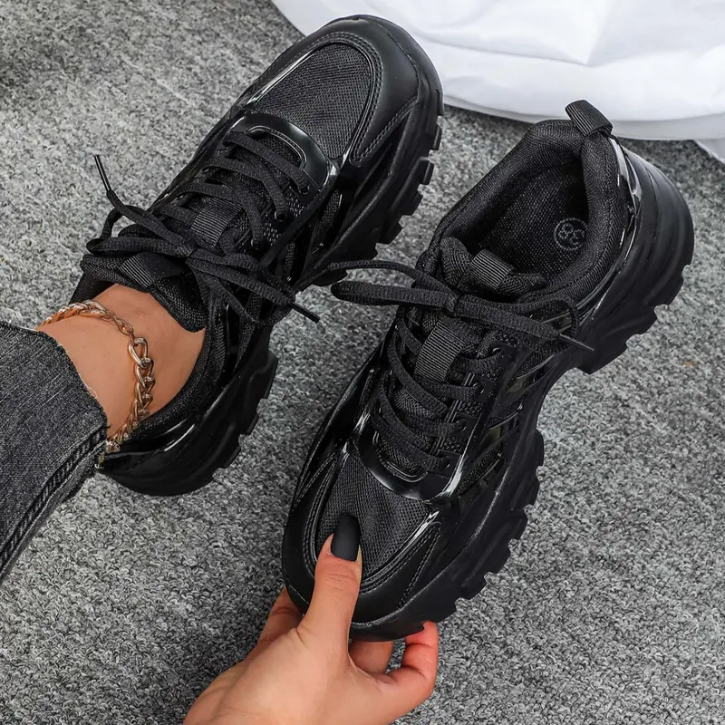 Women's New Comfortable Casual Outdoor Dad Shoes, Thick-Soled Round Toe Low-Top Lace-Up Sneakers for Daily Wear, Breathable Fall & Winter Footwear, Casual Trendy Sneakers