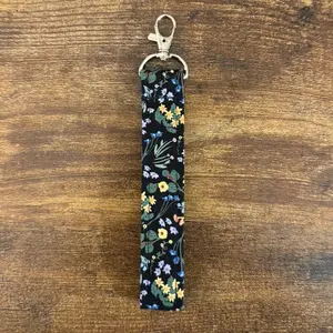 Mushroom Floral Fabric Keychain Wristlet