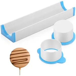 White Circle Cake Pop Mold Set with 9in Tray - 1.75" Circle Maker for Perfect Cake Pop Cutter, Baking Molds for Desserts, Reusable & Easy to Clean