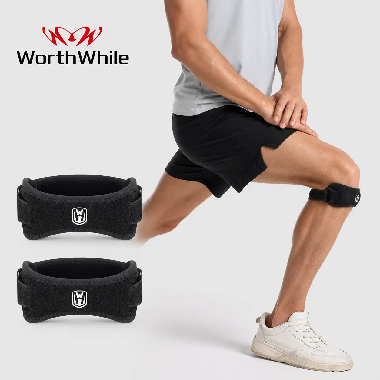 WorthWhile Sports Patella Brace Adjustable Strap EVA Kneepads Knee Support Pad Protective Gear Basketball Volleyball Protector