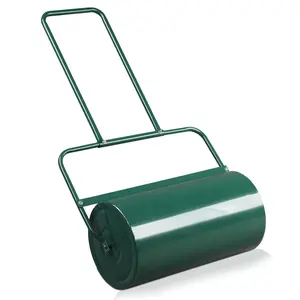 24 Inch Lawn Roller - Heavy Duty Steel Drum, Fillable with Water 13 Gal Capacity for Flattening Lawns & Sod
