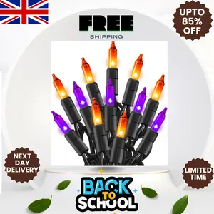 Halloween Lights Purple & Orange 20FT 100 Count Incandescent Mini String Lights IP44 Waterproof for Indoor Outdoor Decorations
