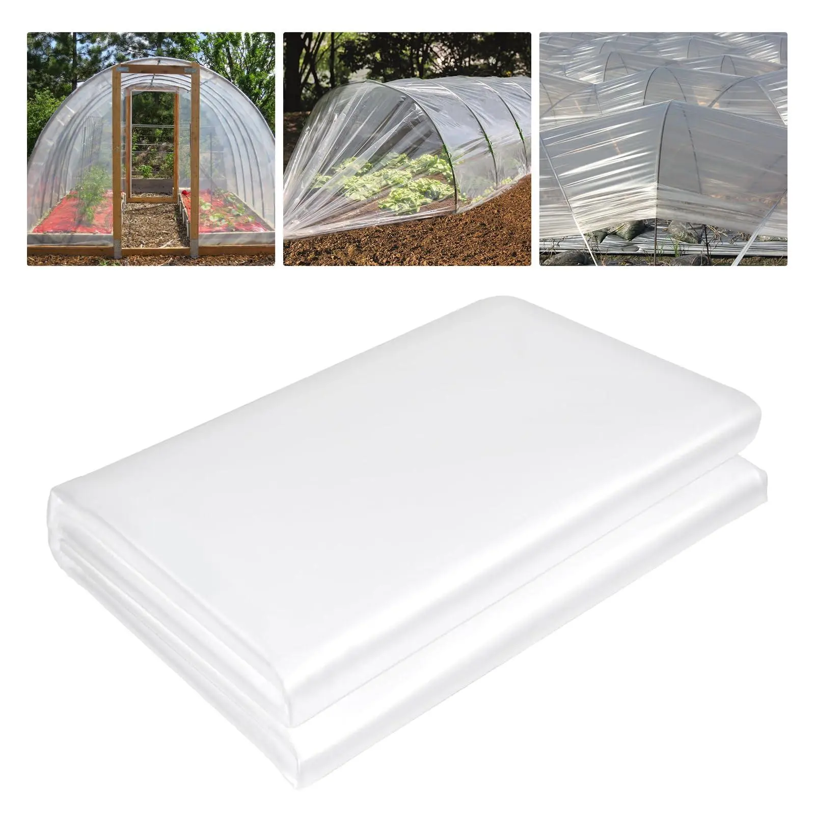 GARVEE 20x100 ft Green House Plastic Covering, 6 Mil Greenhouse Plastic Sheeting Plant Cover, UV Resistant Freeze Protection- Anti-Aging 2 Years