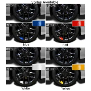 6PCS Reflective Car Wheel Rim Vinyl Decals - Automotive Exterior Car Stickers for 18"-21" Rims