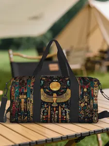 1pc Mystical Egyptian Travel bag Outdoor Luggage Storage Bag, Top Handle, Sports Yoga Bag, Suitable for Daily Use, Durable Travel Gear, Machine Washable Organizer
