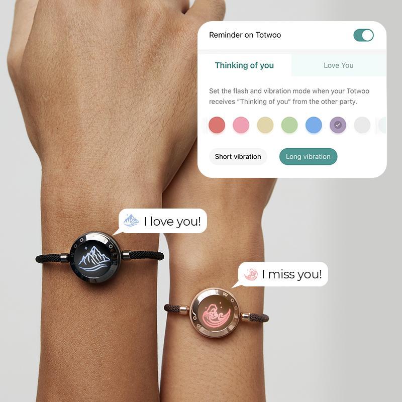 【emotional smart jewelry】totwoo Mountain&Sea  Long Distance Touch Bracelets  Functional Love Connect Gift For Boyfriend or Girlfriend or your Family