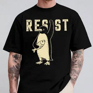 Resist Penguins Shirt, Penguins Against Tariffs Unisex Sweatshirt Hoodie Anti Tru.mp Anti Fascist Resist FDT Protest Democrat Gift