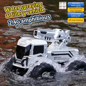 Amphibious Four-Wheel Drive Off-Road Remote Control Car, Remote Controlled Car, Electric RC Toy for Kids with Water Cannon Launcher, Cool Lights and Multiplayer Competition Function Toys for Boys Ages 8-12 Toys for Christmas/Children's Day/Birthday Gifts